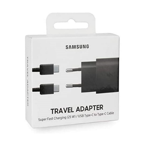 Caricabatterie Fast Charge ORIGINALE Samsung EP-TA200 + Cavo dati Type-C Tipo -C BLACK NERO